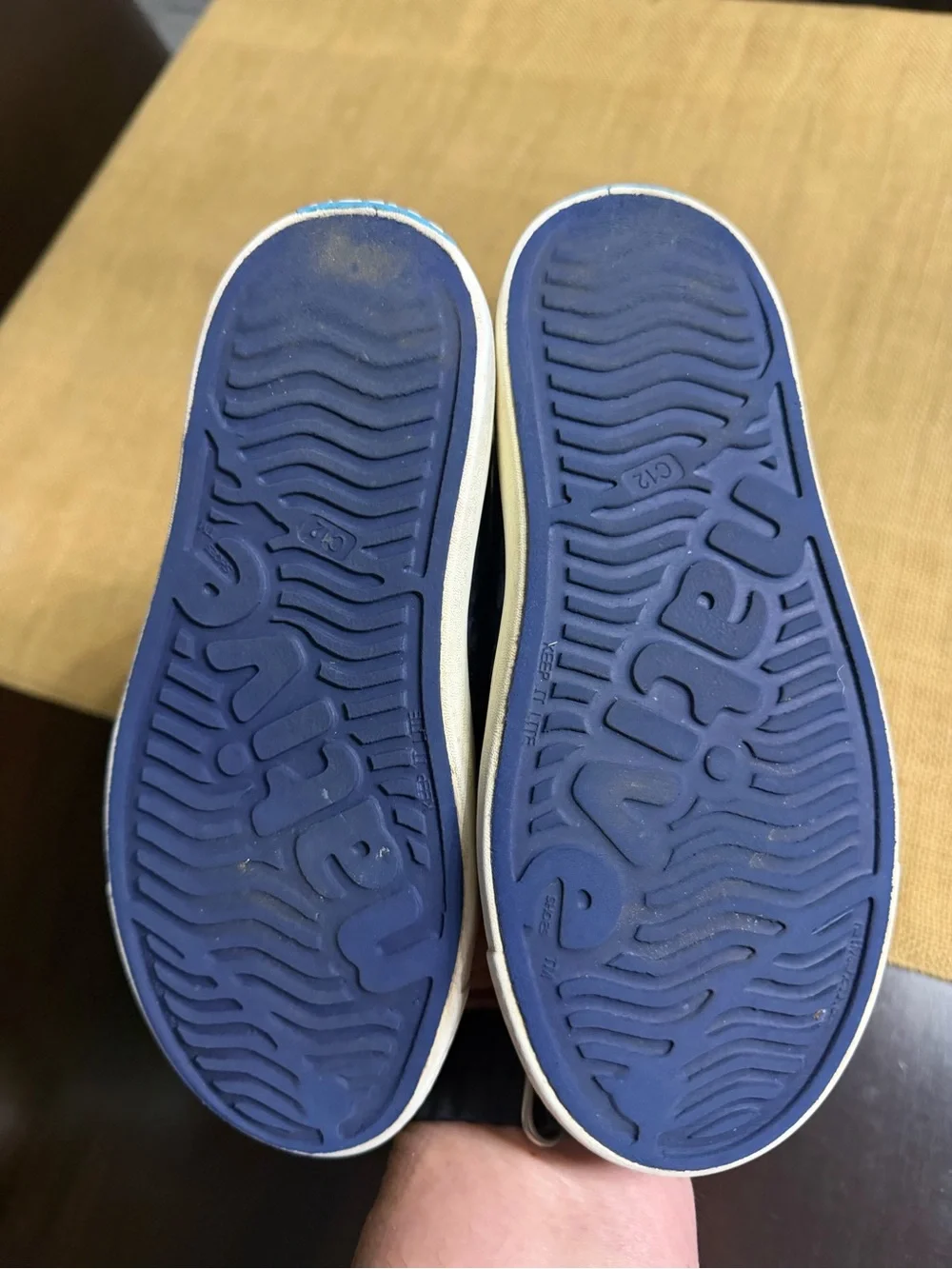 Native Kids Slip-On Water Shoes in Navy with White Toe